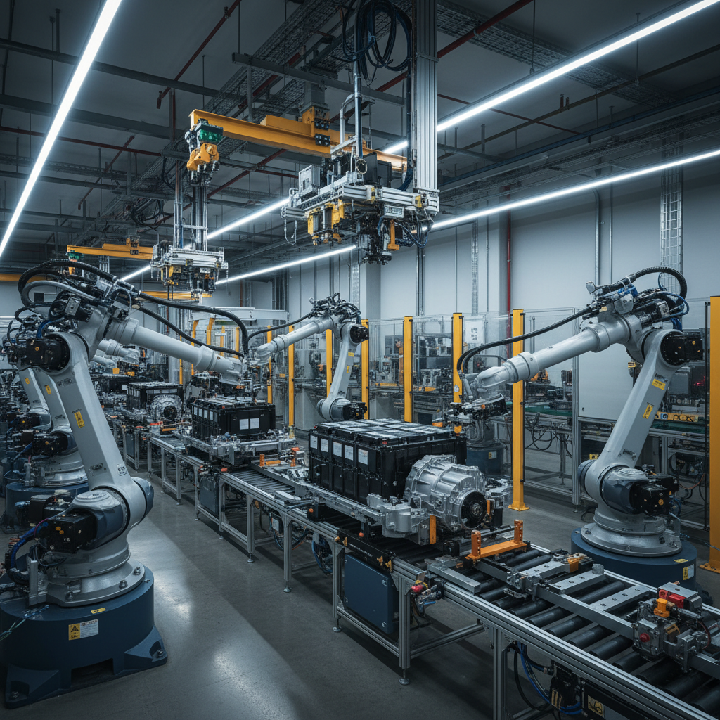 EV Drive Unit Assembly Line — 40+ Stations